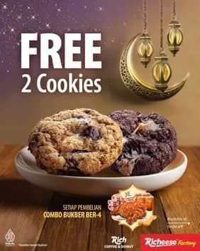 Promo Harga Free 2 Cookies  - Richeese Factory