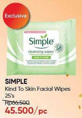 Promo Harga SIMPLE Cleansing Facial Wipes 25 pcs - Guardian