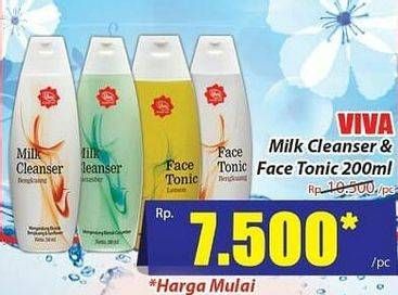 Promo Harga VIVA Milk Cleanser & Face Tonic 200 mL  - Hari Hari