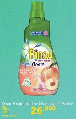 Promo Harga RINSO Anti Noda + Molto Liquid Detergent Japanese Peach 1 ltr - Carrefour