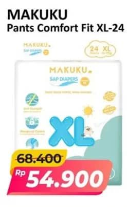 Promo Harga Makuku Comfort Fit Diapers Pants XL24 24 pcs - Alfamart
