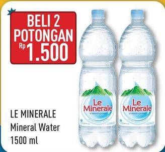 Promo Harga LE MINERALE Air Mineral per 2 botol 1500 ml - Hypermart