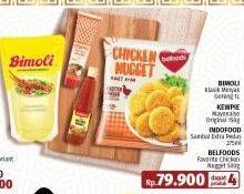 BIMOLI Minyak Goreng 1L + KEWPIE Mayonaise Original 150g + INDOFOOD Sambal Ekstra Pedas 275ml + BELFOODS Chicken Nugget 500g