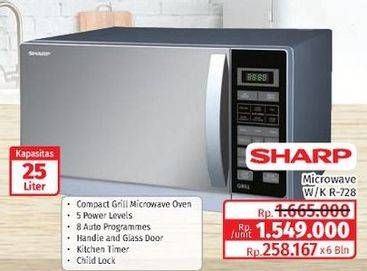 Promo Harga Sharp Compact Grill Microwave Oven R-728  - Lotte Grosir