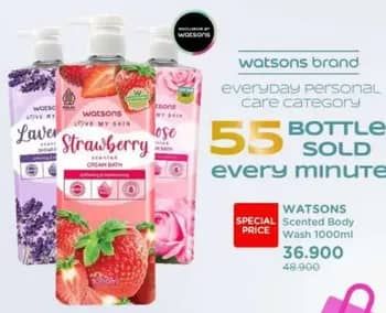 Promo Harga Watsons Scented Body Wash 1000 ml - Watsons