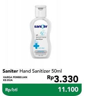 Promo Harga SANITER Gel Instant Hand Sanitizer 50 ml - Carrefour