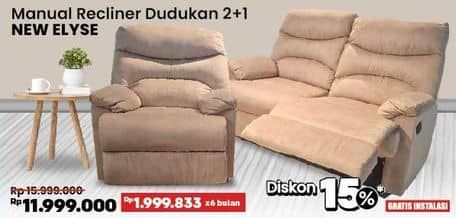 Promo Harga Courts ELYSE Recliner 2+1  - COURTS