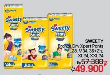 Promo Harga Sweety Bronze Pants Dry X-Pert L28, M34, S36+2, XL24, XXL24 24 pcs - LotteMart