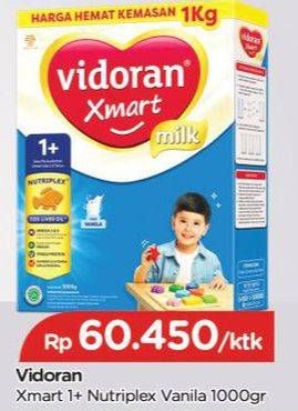 Promo Harga VIDORAN Xmart 1+ Vanilla 1000 gr - TIP TOP