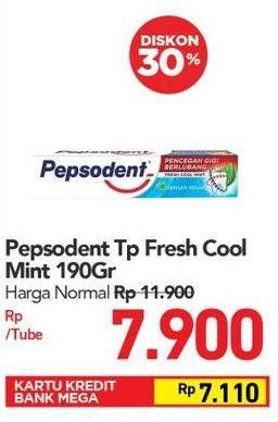 Promo Harga PEPSODENT Pasta Gigi Pencegah Gigi Berlubang Fresh Cool Mint 190 gr - Carrefour