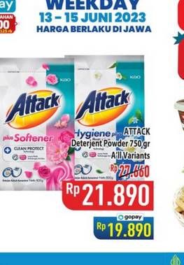 Promo Harga Attack Detergent Powder All Variants 800 gr - Hypermart