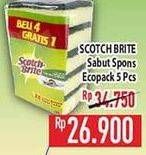 Promo Harga 3M SCOTCH BRITE Sabut Spon Ecopack ID-30P5 5 pcs - Hypermart