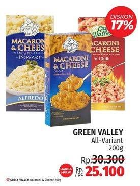 Promo Harga Green Valley Macaroni & Cheese All Variants 200 gr - LotteMart