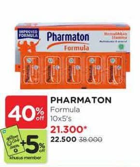 Promo Harga Pharmaton Formula Multivitamin Tablet 10 pcs - Watsons