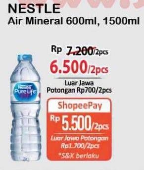 Promo Harga Nestle Pure Life Air Mineral 600 ml - Alfamart