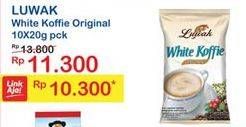 Promo Harga Luwak White Koffie Original per 10 sachet 20 gr - Indomaret