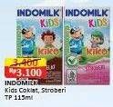 Promo Harga Indomilk Susu UHT Kids Cokelat, Stroberi 115 ml - Alfamart