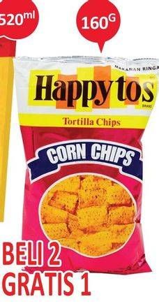Promo Harga HAPPY TOS Tortilla Chips Merah 160 gr - Alfamidi