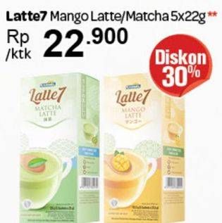 Promo Harga Latte 7 Latte Mango, Matcha per 5 pcs 22 gr - Carrefour