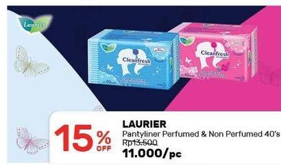 Promo Harga Laurier Pantyliner Cleanfresh NonPerfumed, Perfumed 40 pcs - Guardian