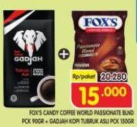 Promo Harga Foxs Crystal Candy/Gadjah Kopi Tubruk Asli  - Superindo