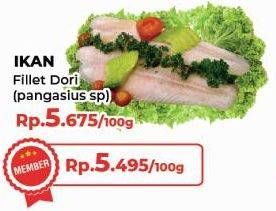 Promo Harga Frozen Ikan Fillet Dori per 100 gr - Yogya