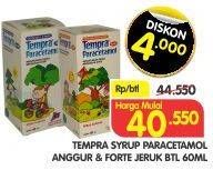 Promo Harga TEMPRA Syrup Paracetamol Anggur, Jeruk 60 ml - Superindo