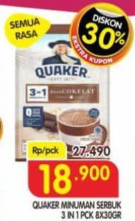 Promo Harga Quaker Oatmeal All Variants per 8 pcs 30 gr - Superindo