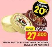 Promo Harga VIENNA Body Scrub Reviving, Whitening Chocolate 250 gr - Superindo