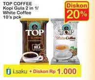 Promo Harga TOP COFFEE Kopi Gula 2in1 / White Coffee 10s  - Indomaret