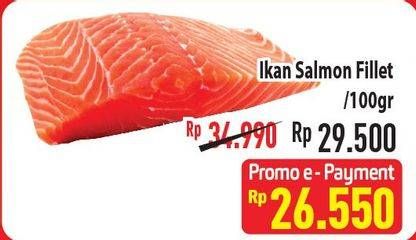 Promo Harga Salmon Fillet per 100 gr - Hypermart