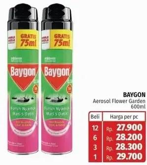 Promo Harga BAYGON Insektisida Spray Flower Garden 600 ml - Lotte Grosir