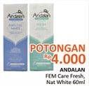 Promo Harga ANDALAN Feminine Care Fresh, Natural White 60 ml - Alfamidi
