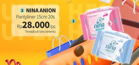 Promo Harga Bagus Nina Anion Pantyliner Natural Scent 15cm, Floral Scent 15cm 20 pcs - Guardian