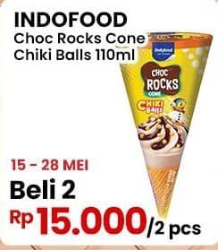 Promo Harga Indoeskrim Rocks Cone Chiki Balls 110 ml - Indomaret