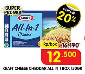 Promo Harga Kraft All in 1 Cheddar 165 gr - Superindo