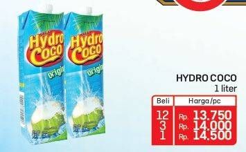Promo Harga Hydro Coco Minuman Kelapa Original 1000 ml - Lotte Grosir