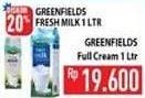 Promo Harga GREENFIELDS UHT Full Cream 1000 ml - Hypermart