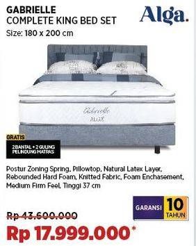 Promo Harga Alga Gabrielle Complete King Bed Set 180 X 200 Cm  - COURTS