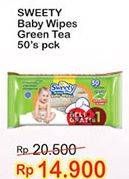 Promo Harga SWEETY Baby Wipes Perfumed Green Tea 50 pcs - Indomaret