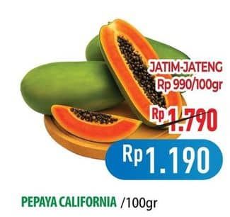 Promo Harga Pepaya California per 100 gr - Hypermart