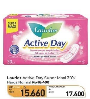 Promo Harga Laurier Active Day Super Maxi NonWing 30 pcs - Carrefour