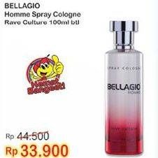 Promo Harga BELLAGIO Spray Cologne (Body Mist) Rave Culture 100 ml - Indomaret