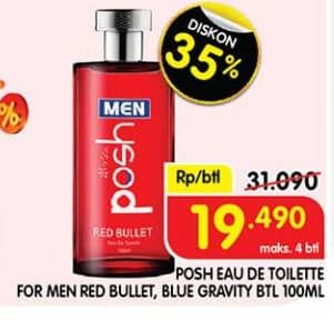 Promo Harga Posh Men Eau de Toilette Red Bullet, Blue Gravity 100 ml - Superindo