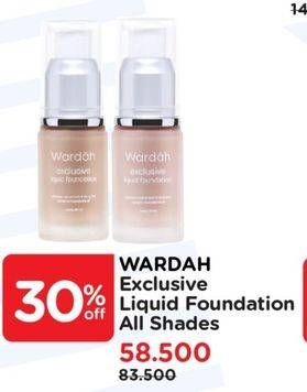 Promo Harga Wardah Exclusive Liquid Foundation All Variants 20 ml - Watsons