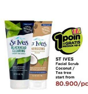 Promo Harga ST IVES Facial Scrub Green Tea, Energizing Coconut Coffee 170 gr - Watsons