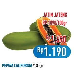 Promo Harga Pepaya California per 100 gr - Hypermart