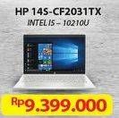 Promo Harga HP 14S-CF2031TX | 14inch Intel Core i5-10210U 4GB 1TB  - Hypermart