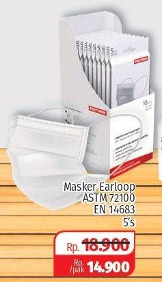 Promo Harga POLYTRON Masker ASTM 72100 EN 14683 5 pcs - Lotte Grosir