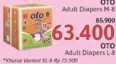 Promo Harga OTO Adult Diapers Pants L8 8 pcs - Alfamidi